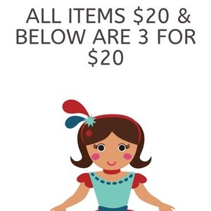 Choose any 3 Items priced $20 & below for $20 provided it’s within the 5lb limit